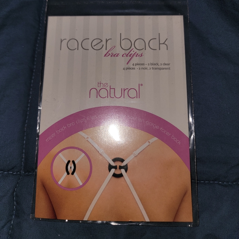 The Natural Racerback Bra Converting Clips - Set Of 4 - Black/Clear NEW